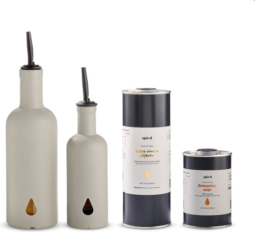 Spic'd Olie & Azijnfles 'Warm Clay' met Olijfolie en Balsamicoazijn Starterkit