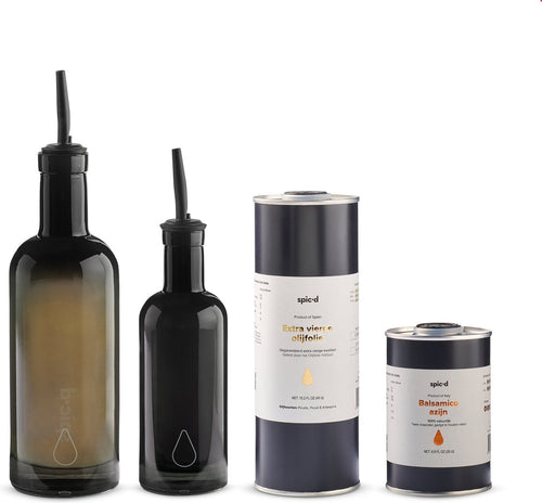 Spic'd Olie & Azijnfles 'Night Shade' met Olijfolie en Balsamicoazijn Starterkit