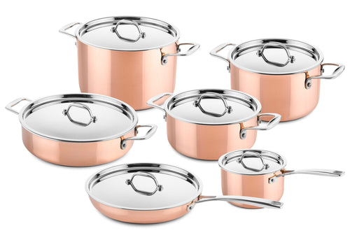 Koperen Pannenset 6-delig