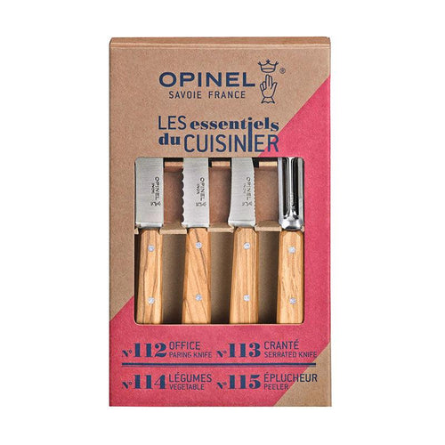 Opinel Les Essentials 4-delige messenset Olive