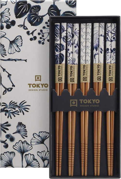 Tokyo Design Studio Eetstokjes 'Flora Japonica' set van 5