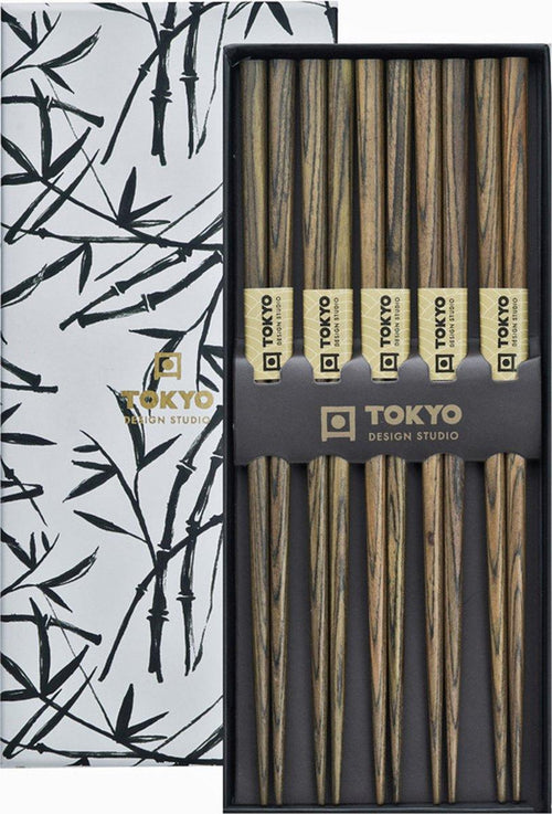 Tokyo Design Studio Eetstokjes 'Bamboe Wit' set van 5