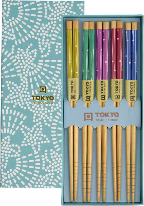 Tokyo Design Studio Eetstokjes 'Lichtblauwe Ster' set van 5