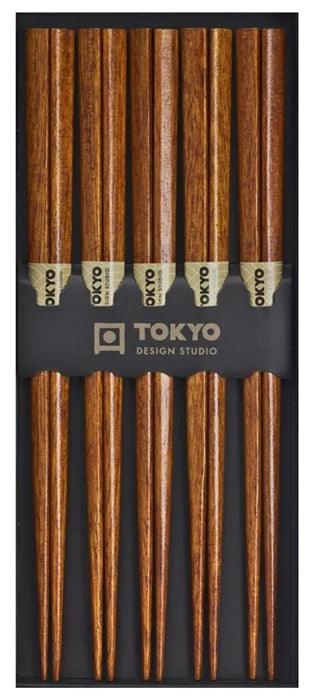 Eetstokjes 'Dark Wood' set van 5