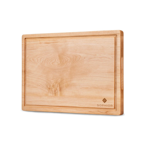 SOPHIOR Schneidebrett aus Ahornholz mit Saftrille - Medium 35x25x2,5cm