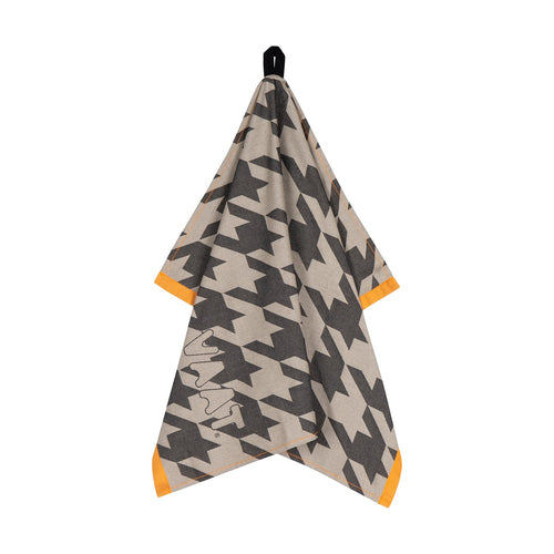 VAAT Amsterdam Thee- en keukenhanddoek giftset 'pied-de-poule black/sand'