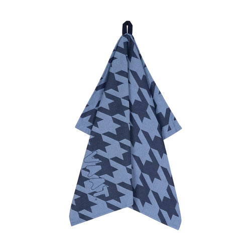 VAAT Amsterdam Thee- en keukenhanddoek giftset 'pied-de-poule denim/blue'