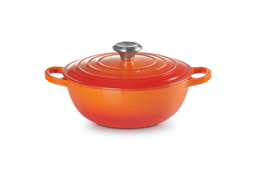 Le Creuset Marmite Braadpan Signature Zwart Interieur 'Oranjerood' Ø24cm / 3.1L