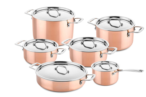 DUCQ koperen pannenset 6-delig small