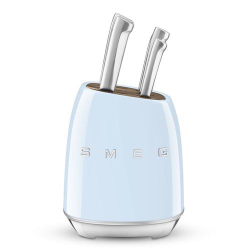 SMEG Messerblock mit 6 Messern „Pastellblau“ KBSF02PB