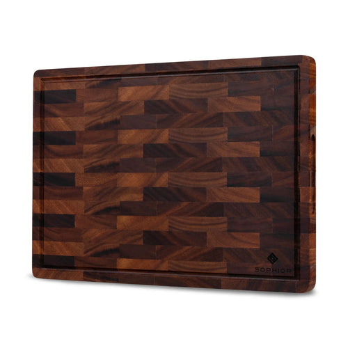 SOPHIOR Schneidebrett Walnuss Groß 42x30x2,5cm mit Saftrille