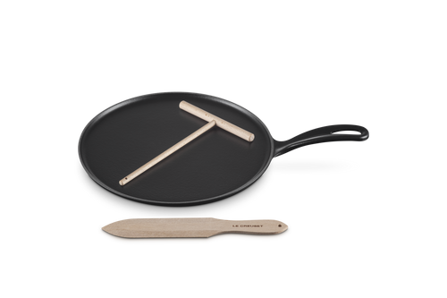 Le Creuset Pfannkuchenpfanne aus Gusseisen, „Matt Schwarz“, Ø 27 cm