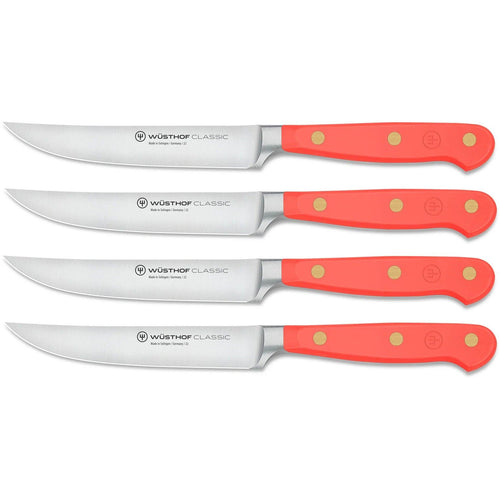 Steakmessen 12cm 4 Stuks 'Classic Color Coral Peach'