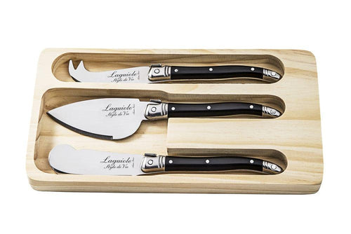 Laguiole Style de Vie Kaasmessen Kaasmessenset 3-delig Zwart Premium 8718719300176 KaasZwart3Del afbeelding