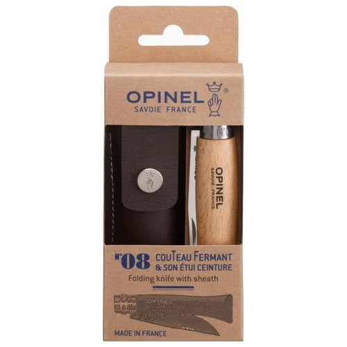 Opinel zakmes n°08 inox met riem-etui