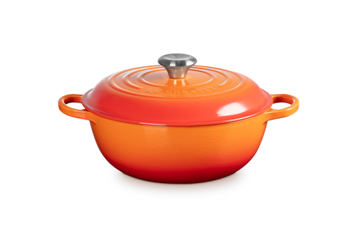 Le Creuset Marmite Schmortopf mit hohem Deckel Signature „Orange Red“ Ø 26 cm / 4,1 l