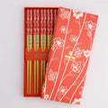 Eetstokjes 'Red Flower' set van 5