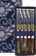 Tokyo Design Studio Eetstokjes 'Blue Flower' set van 5