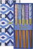 Eetstokjes 'Blauw Kasuri' set van 5