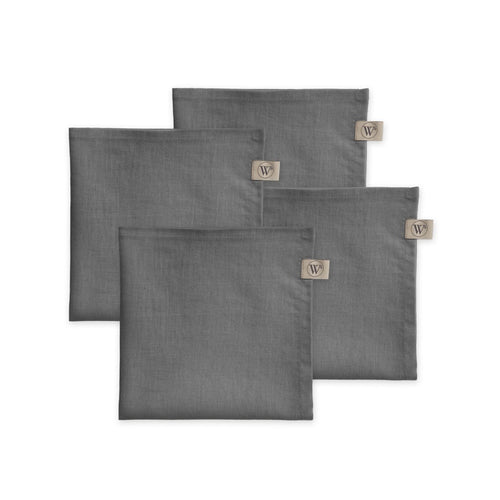Walra Servietten, 4 Stück, 40 x 40 cm, Farbe „Lovely Linen“, Anthrazit