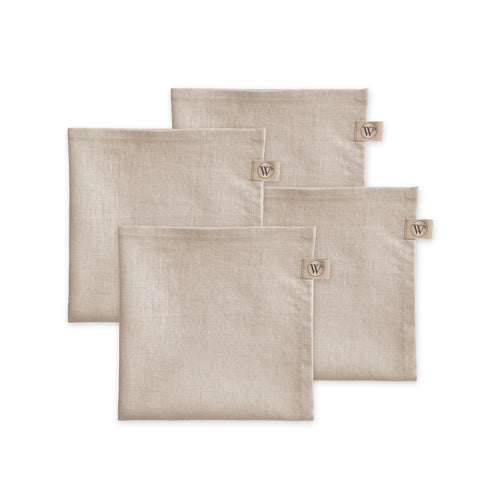 Walra Servietten, 4 Stück, 40 x 40 cm, Farbe „Lovely Linen“, Natur