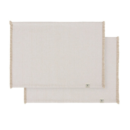 Walra Platzset, 2 Stück, 35 x 48 cm, „Sweet Raffle“, Weiß/Sand