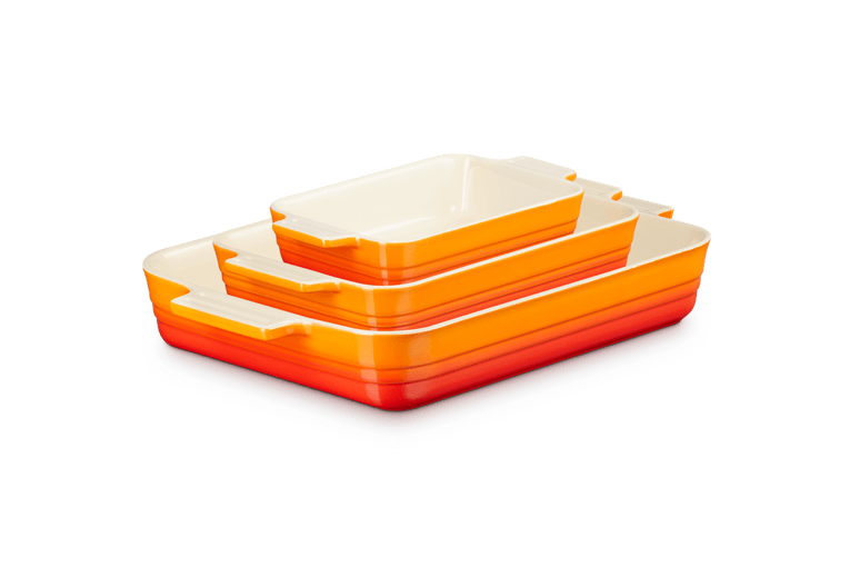 Le Creuset Auflaufform-Set, 3-teilig, 18/25/32 cm, Farbe: Orangerot