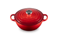 Le Creuset Marmite Braadpan Signature Zwart Interieur 'Kersenrood' Ø24cm / 3.1L