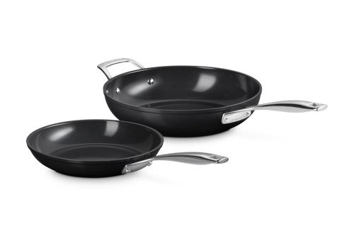 Le Creuset Bratpfannen-Set 24 cm niedrig &amp; 28 cm hoch Essential 'Ceramic Antihaft'