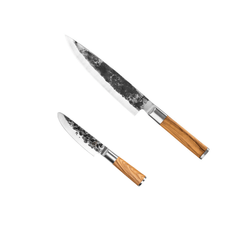 Forged Koksmes 20cm Olive & Kinderkoksmes 12cm Olive