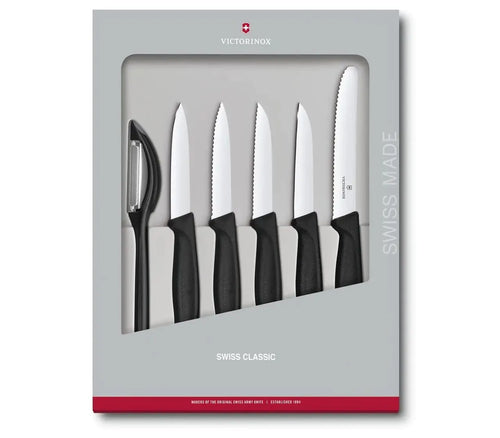 Victorinox 6-teiliges Schweizer Classic Gemüsemesser-Set in Schwarz