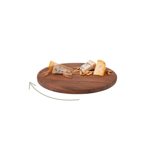 Schüsseln und Teller, drehbare Lazy Susan aus reinem Akazienholz, 39 cm