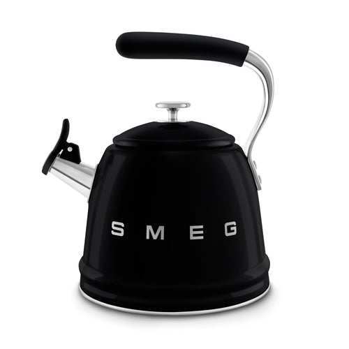 SMEG Wasserkocher mit Pfeiffunktion 2,3 l, Schwarz, Modell WKF01BL