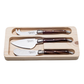 Laguiole-Käsemesserset, 3-teilig, dunkles Holz, Premium