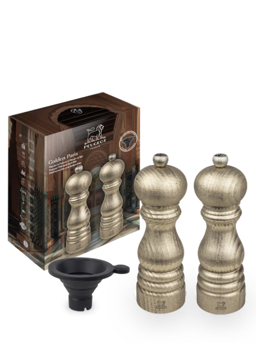 Peugeot Pfeffer- und Salzmühlen-Set 18 cm „Goldenes Paris“
