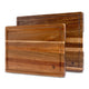 SOPHIOR Schneidebrett-Set Akazie - Mit Saftrille und Griffen 42×35×2,5 cm & 35×25×2,5 cm