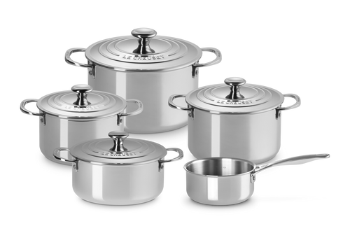 Le Creuset Pannenset 5-delig 'RVS Signature'