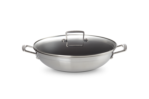 Le Creuset Wok Ø 30 cm / 4,3 l, Edelstahl mit PTFE-Antihaftbeschichtung