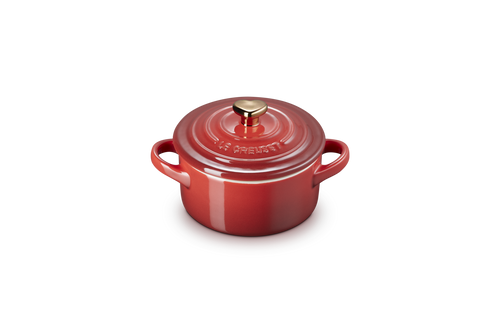 Le Creuset Mini-Braadpan Hartjesknop Ø10cm / 0,25L 'Kersenrood'