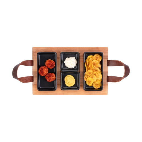 Bowls and Dishes Borreltray 30cm 3-vaks met schaaltjes