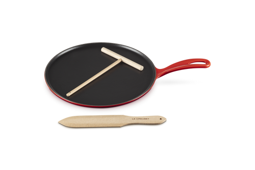 Le Creuset Pfannkuchenpfanne aus Gusseisen, „Kirschrot“, Ø 27 cm