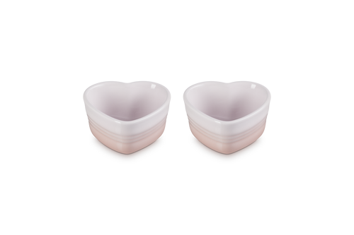 Le Creuset Ramekin 2 Schälchen Herzform 'Muschelrosa'