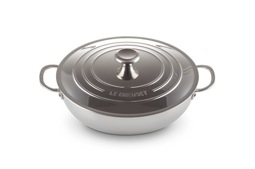 Le Creuset Provençal Bratpfanne / Flache Schmorpfanne Ø30cm / 4,3L 'Edelstahl Signature'