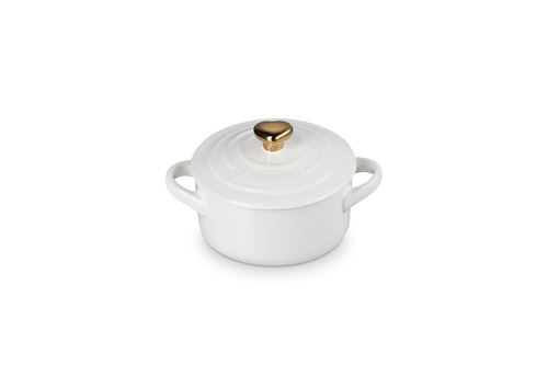 Le Creuset Mini-Schmorpfanne mit Herzknopf Ø10cm / 0,25L 'Weiß'