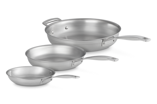 Le Creuset Bratpfannen-Set 20/24/28 cm „Klassischer 3-lagiger Edelstahl“