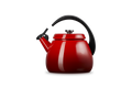 Le Creuset Pfeifender Wasserkocher 2,1 l mit Glasglocke, Farbe: Kirschrot