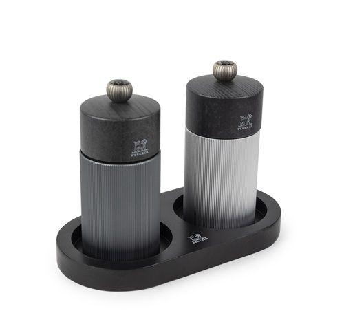 Peugeot Dienblad voor twee molens Bamboe Mat zwart 'Linea'