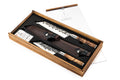 Geschmiedetes Bunka-Messerset VG10 mit Lederscheiden